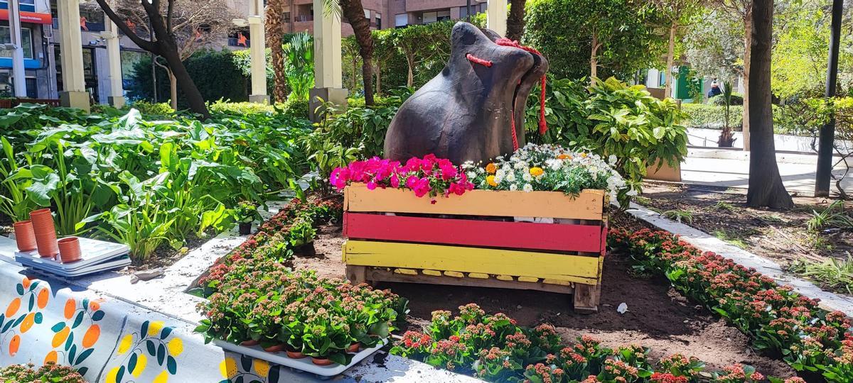 Uno de los jardines de primavera preparados para las Fiestas.