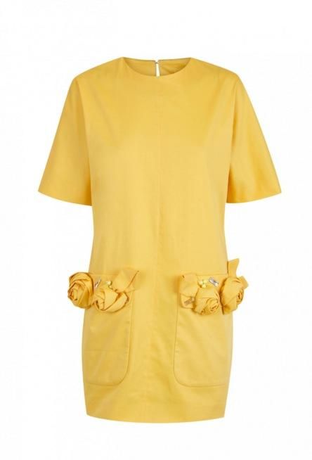 Vestido amarillo con flores, The 2nd Skin co