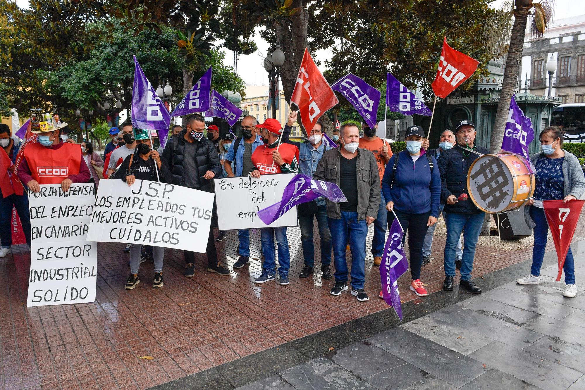 Protesta de los trabajadores de JSP en Las Palmas de Gran Canaria (03/12/2021)