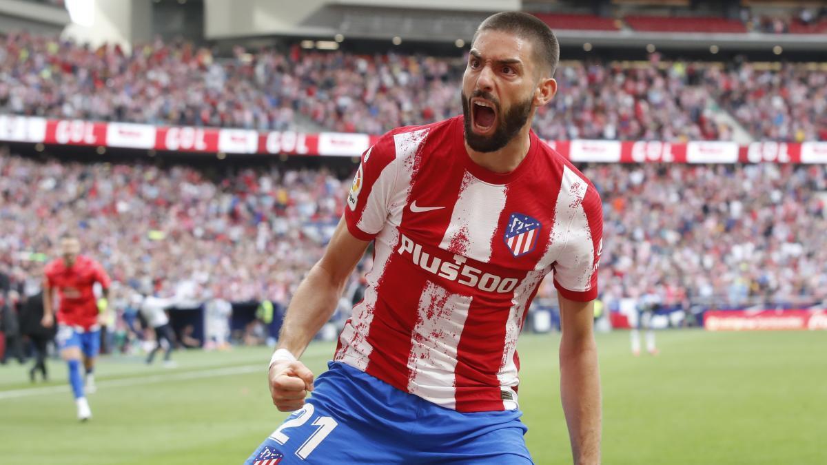 Yannick Carrasco celebra un gol con el Atlético de Madrid