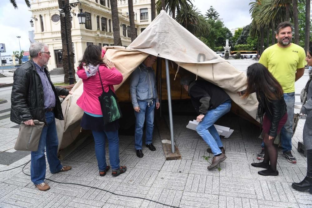 El programa 'Acampa por la paz y el derecho al refugio' busca llamar la atención sobre las penosas condiciones de vida cotidiana de quienes huyen de la guerra.