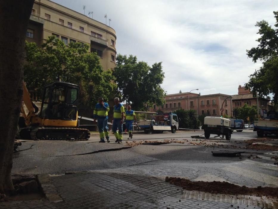 La rotura de una tubería deja sin agua las barriadas de El Fortí, el Terreno y Son Armadans