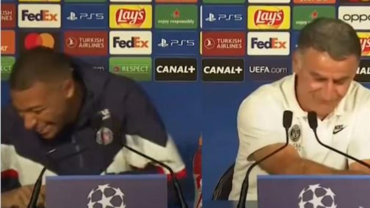 Mbappé y Galtier se ríen en rueda de prensa
