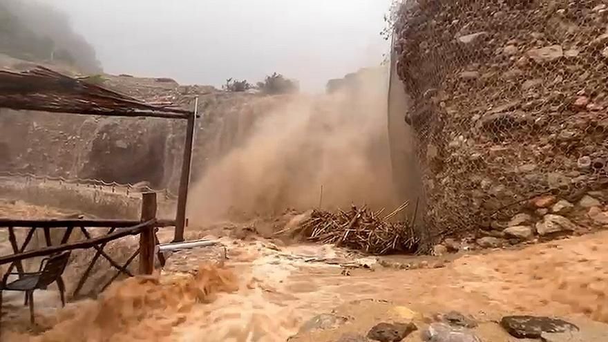 Unwetter auf Mallorca: So sah es am Dienstagnachmittag (3.9.) in Estellencs aus.