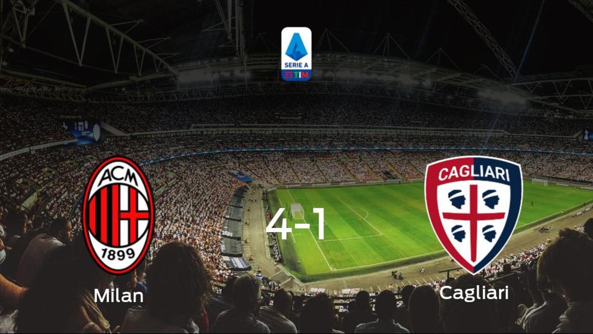 Los tres puntos se quedan en casa: goleada del AC Milan al Cagliari (4-1)