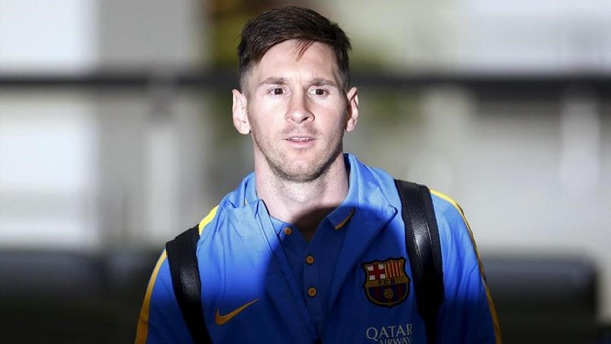 Messi, a su llegada a Yokohama.