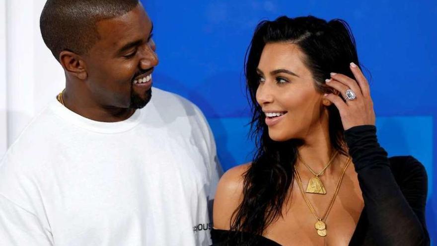 Kim Kardashian y su marido, Kanye West.