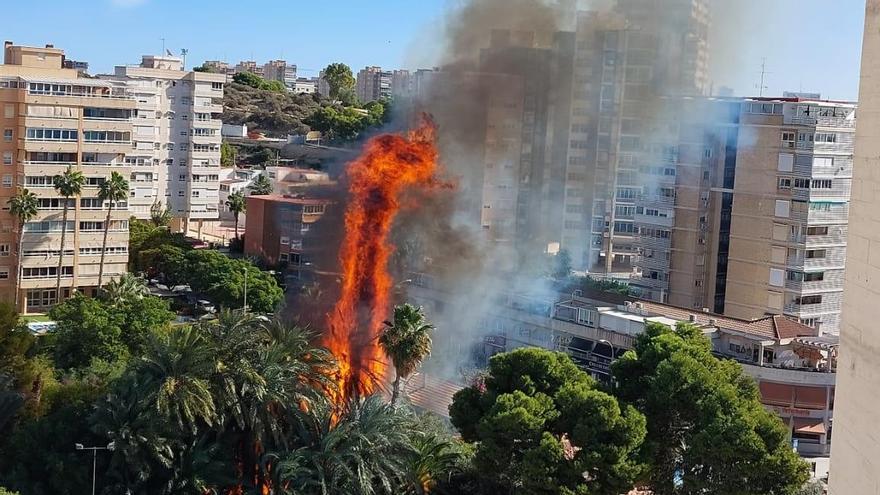 Varias casas bajas de la Albufereta, afectadas por un incendio