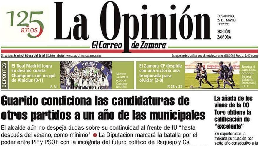 Los titulares del domingo en Zamora