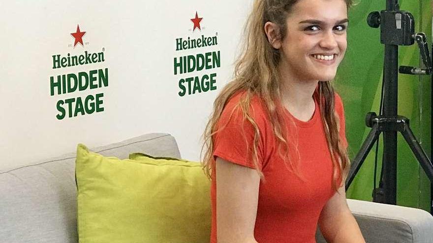 La cantante Amaia Romero, ayer, horas antes de la actuación.