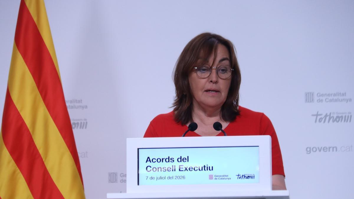 La portaveu del Govern, Sílvia Paneque, en la roda de premsa posterior al Consell Executiu.