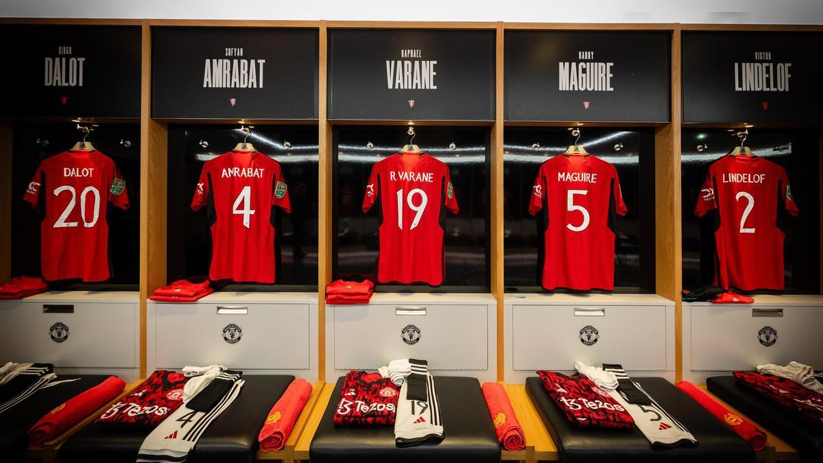 Imagen del vestuario del Manchester United