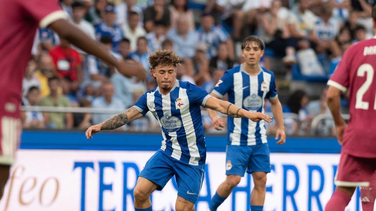 Mario Soriano en el partido ante el Real Madrid del Teresa Herrera