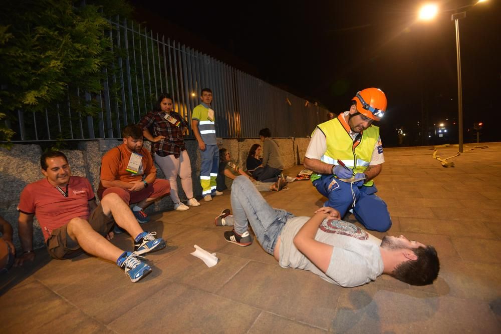 Simulacro en Pontevedra de un accidente de tren