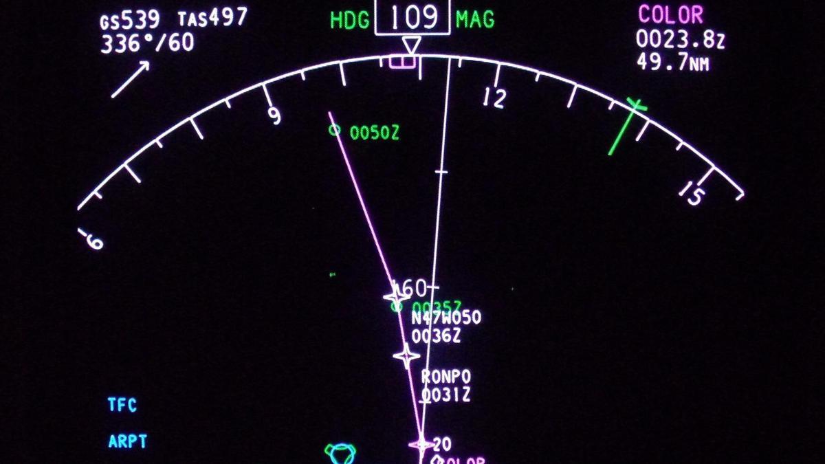 Sistema de navegación de un Boeing 747-400.
