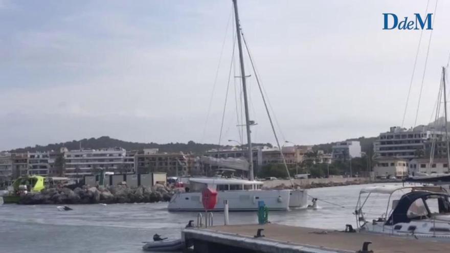 'Rissaga' en la playa y el puerto de Alcúdia