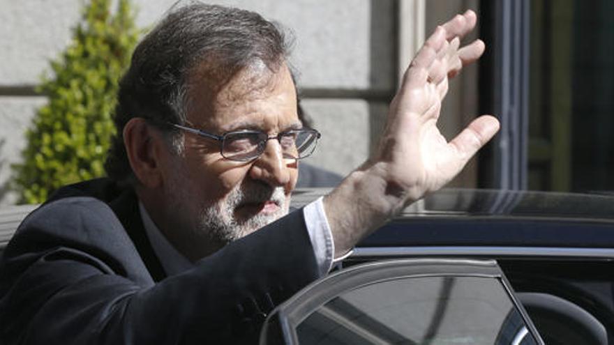 Rajoy, a su salida del Congreso.