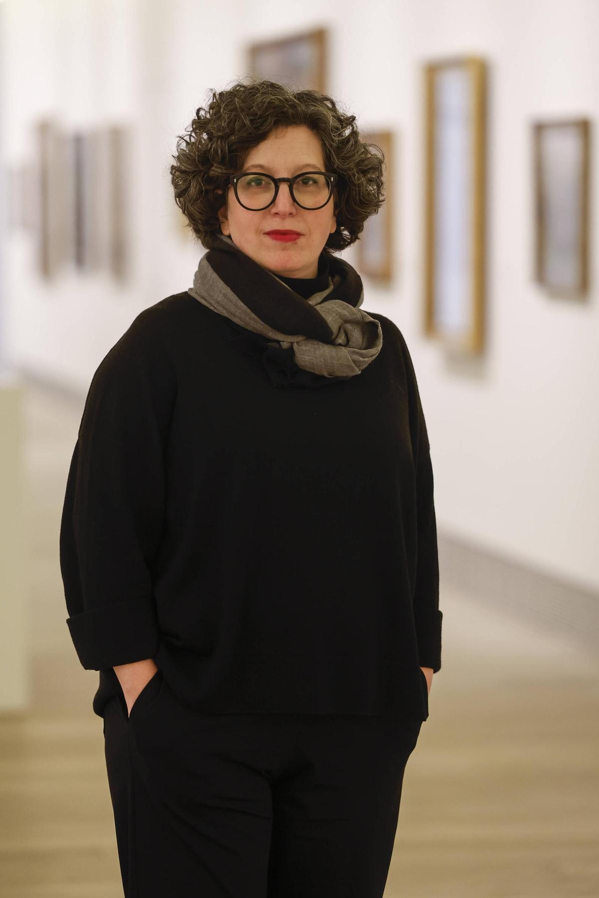 María López-Fanjul, en el Museo de Bellas Artes de Asturias.