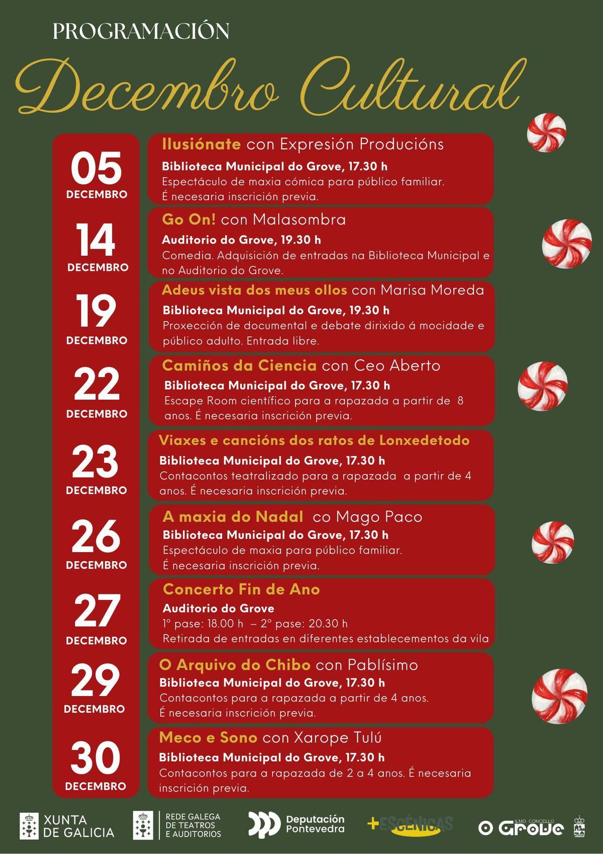 La programación prevista en diciembre.