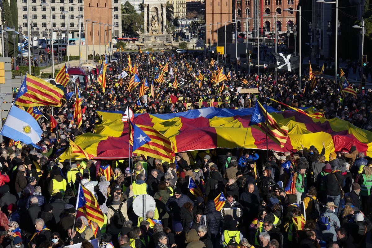 Protestas por la celebración de la cumbre España-Francia en Barcelona