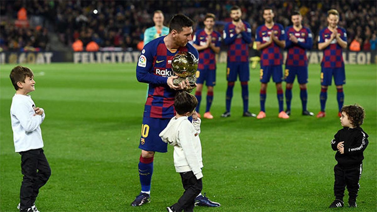 El tierno momento de Messi con sus hijos: así le dieron el Balón de Oro y el crack lo mostró