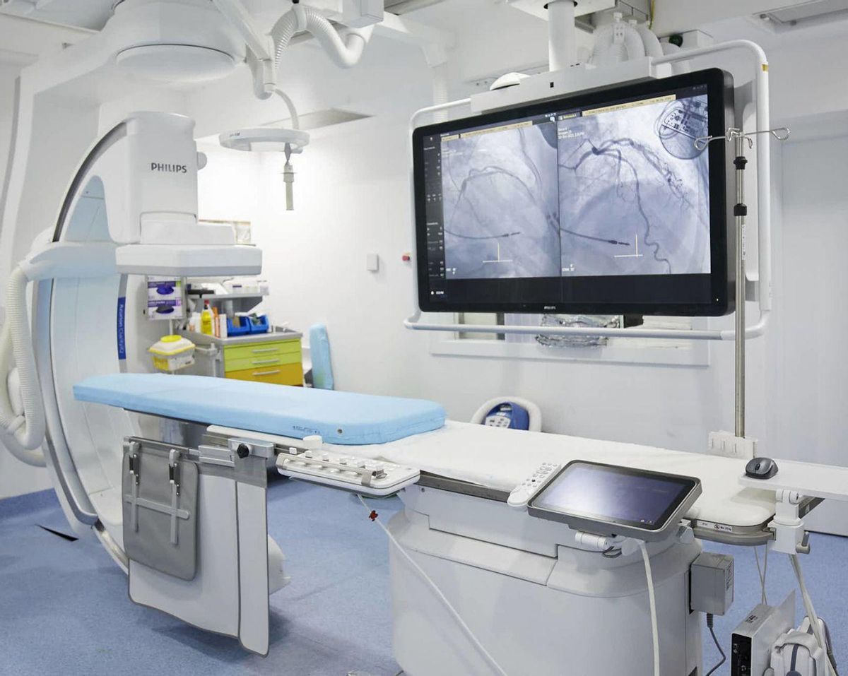 Sala de hemodinámica del Hospital Vithas Las Palmas, en la que se realizan cateterismos y ablaciones. ed/lot