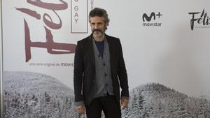 El actor Leonardo Sbaraglia, durante la presentación del rodaje de la serie de Movistar+ ’Félix’. 