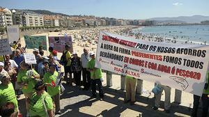 Manifestació d’afectats per les preferents a la localitat de Sanxenxo (Pontevedra).