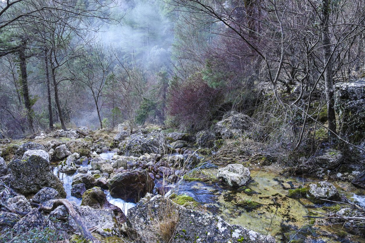 Cascada en el nacimiento del río Mundo en Albacete