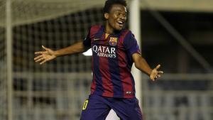 Kaptoum, jugador del FC Barcelona B, ha sido llamado por vez primera en una convocatoria de Champions con el primer equipo