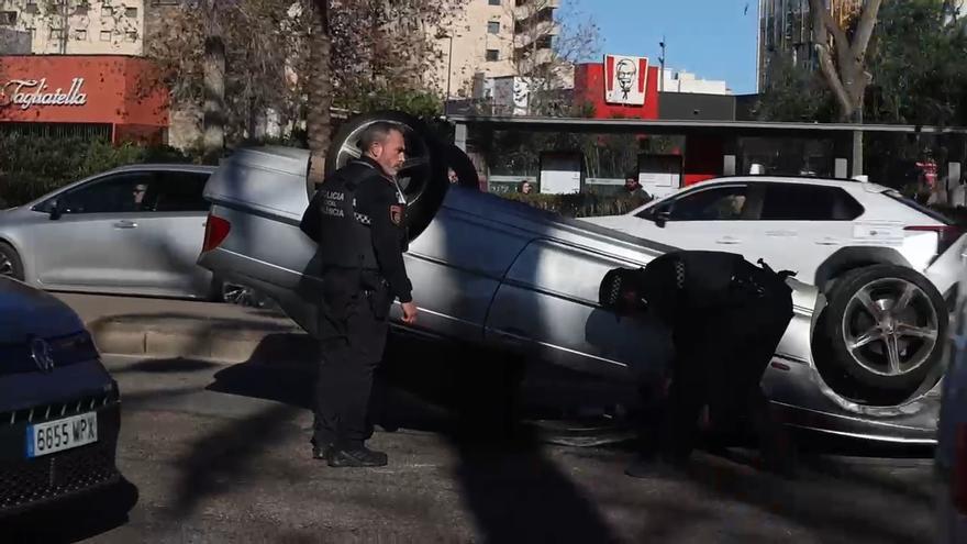 Aparatoso accidente en el Bulevar Sur de València