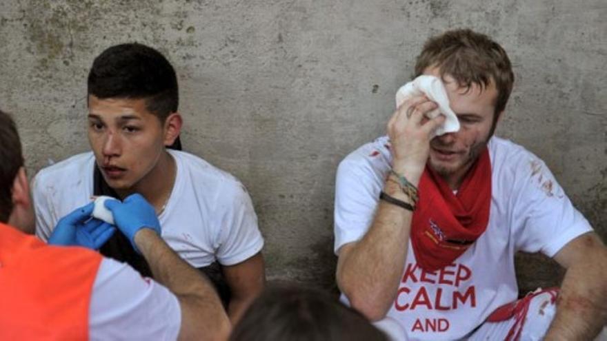 Decenas de heridos tras un accidentado encierro en Pamplona