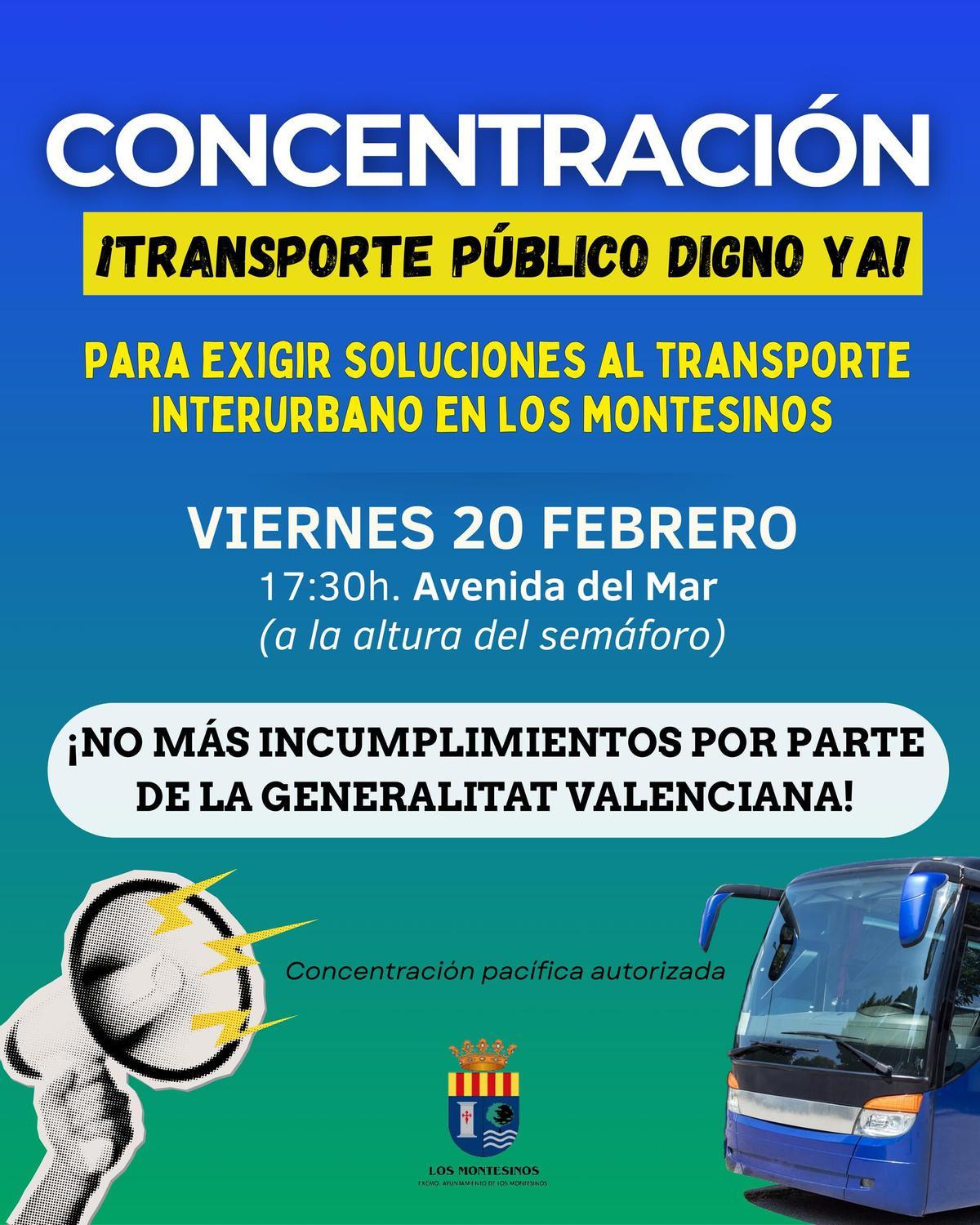 Convocatoria de la protesta en Los Montesinos
