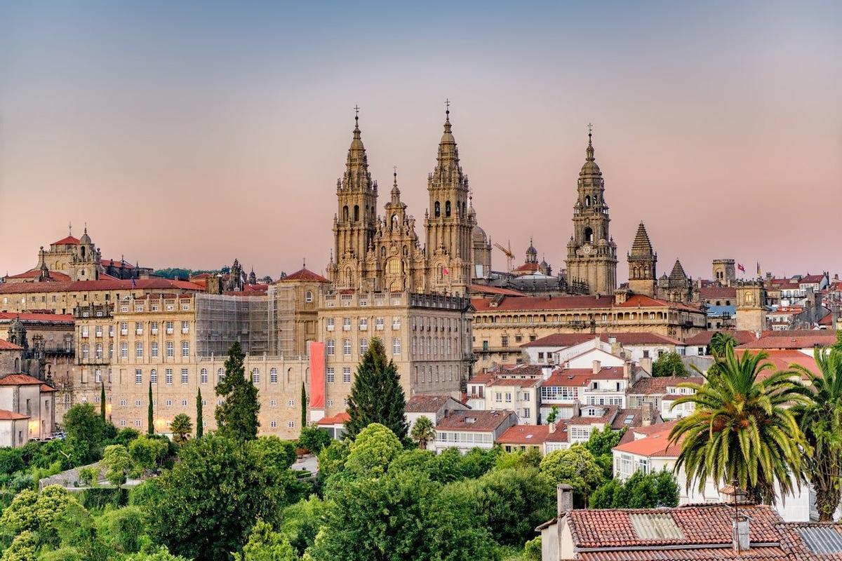 Vista de pájaro de Santiago de Compostela.