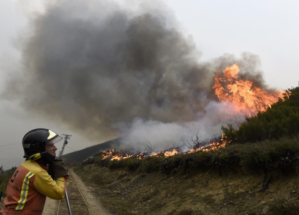 El suroccidente asturiano lucha contra las llamas