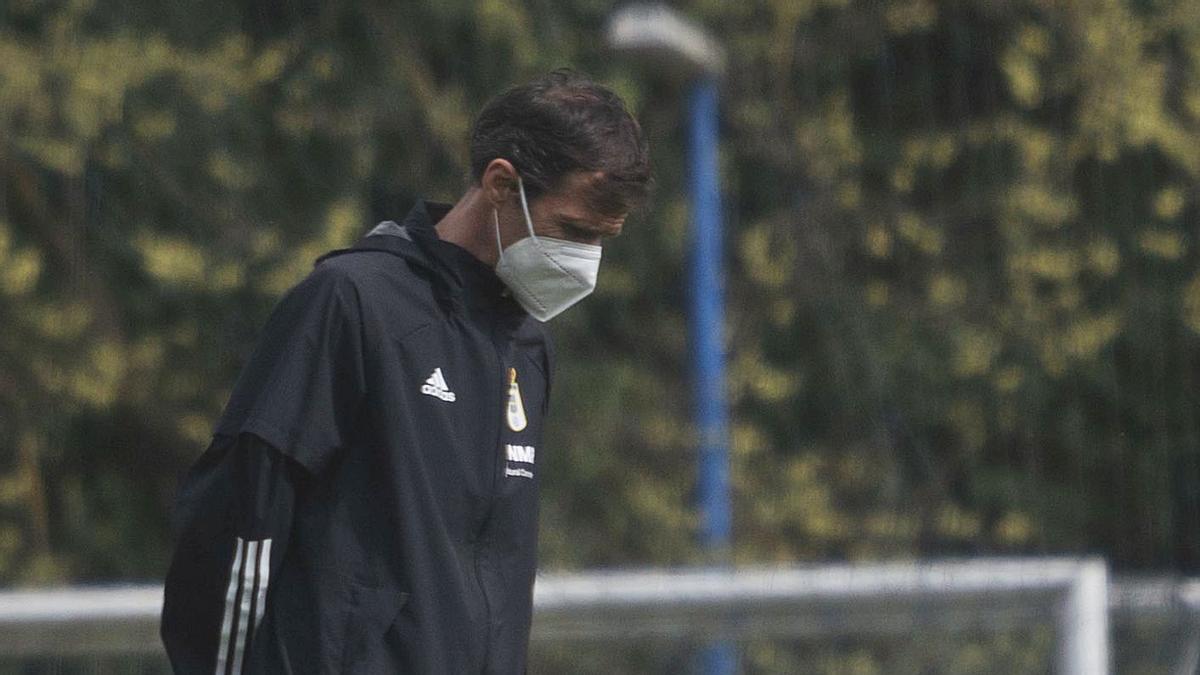 Ziganda, durante un entrenamiento del Oviedo. | M. L.