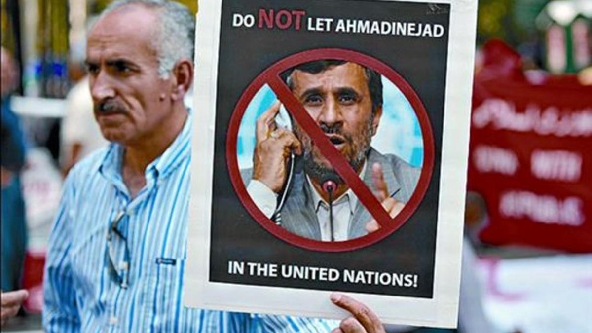 Protestas en Nueva York contra Ahmadineyad.
