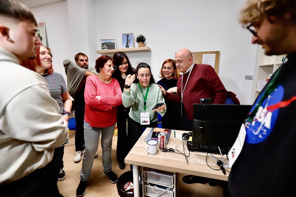 En imágenes | Chunta Aragonesista (CHA) reacciona a los resultados electorales