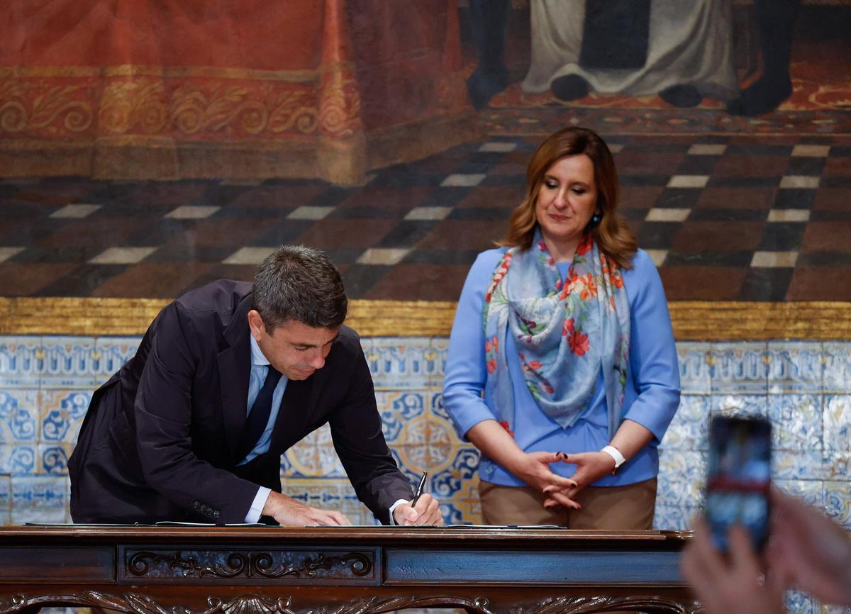 Mazón y Catalá, en un acto en el Palau de la Generalitat.
