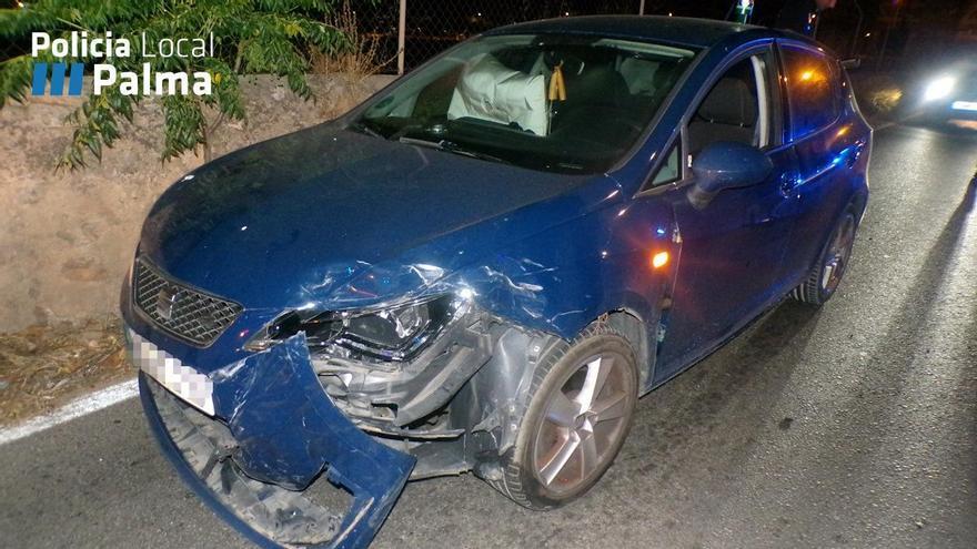 Herida leve una conductora en Palma al saltarse un ceda el paso y chocar contra otro coche