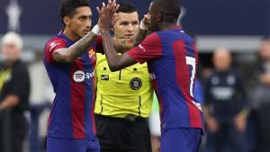 Raphinha sustituye a Dembélé en la segunda mitad del clásico frente al Madrid en Dallas.