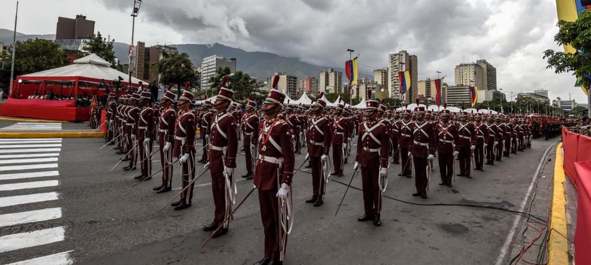 Imagen del desfile militar en Caracas.