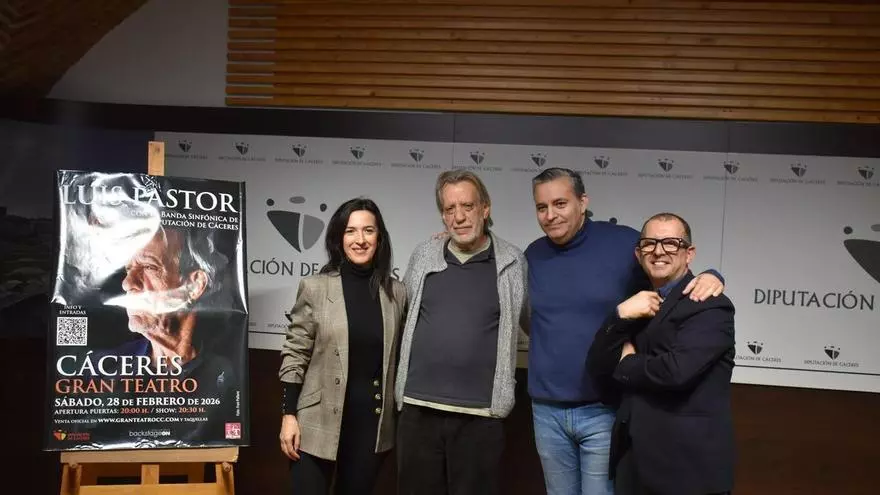 Video | Luis Pastor y la Banda Sinfónica de la Diputación de Cáceres se unen para ofrecer un concierto