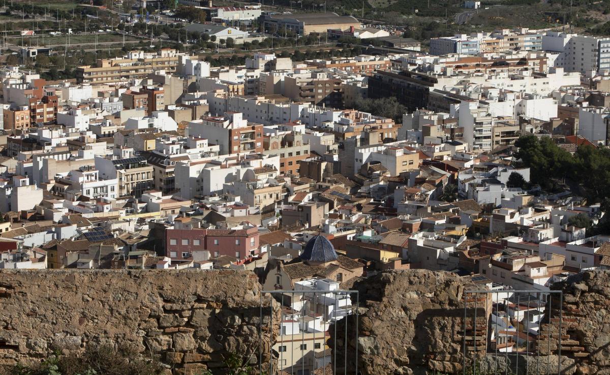 Vistas del núcleo antiguo de Sagunt desde el Castillo.