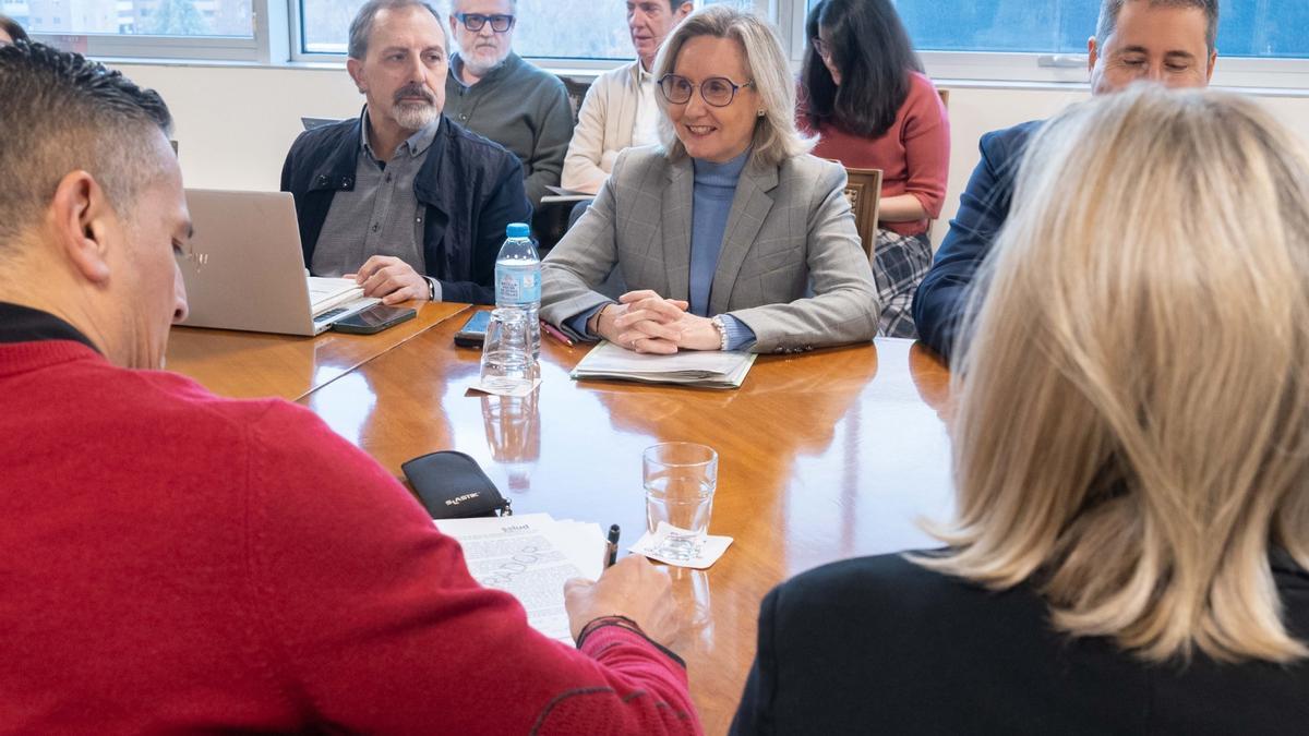 Reunión de la mesa sectorial de sanidad, este lunes en Zaragoza.