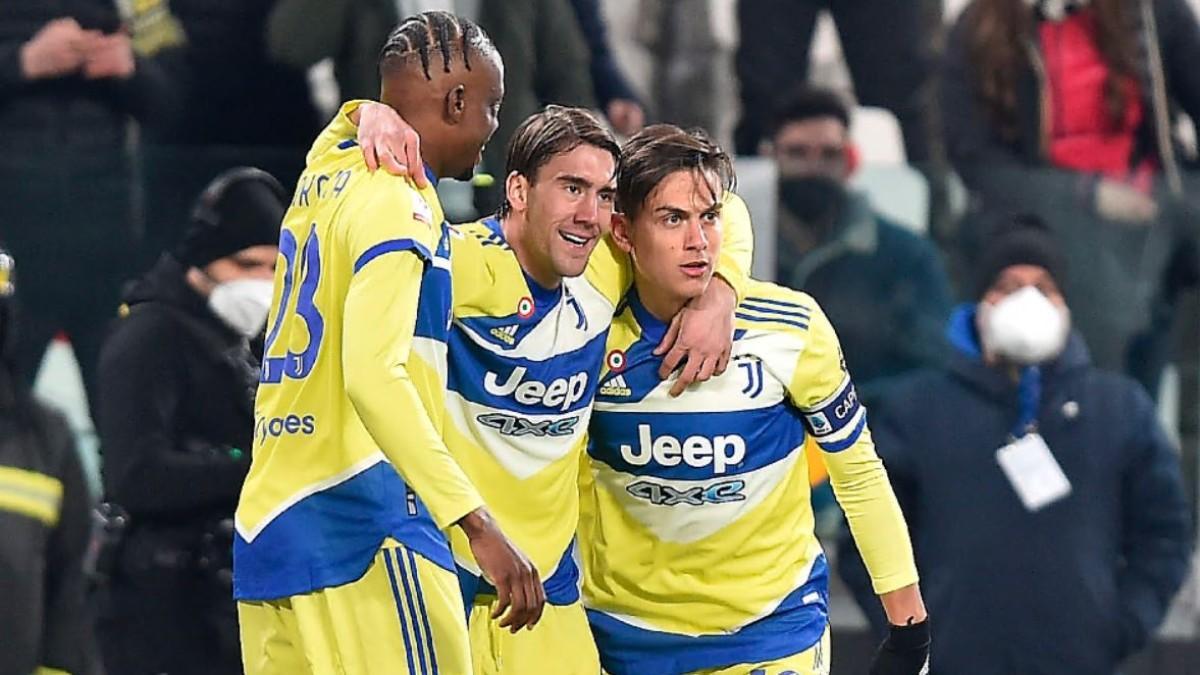 Vlahovic celebra su gol salvador ante el Sassuolo