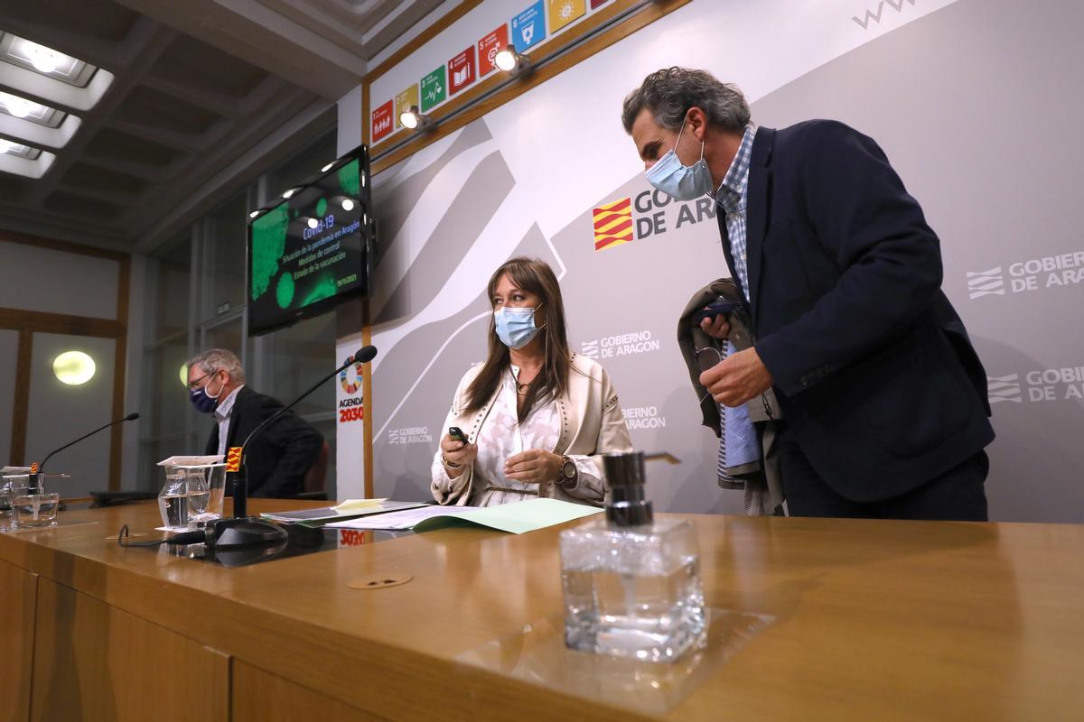 Abad, Repollés y Falo, este viernes durante la rueda de prensa.