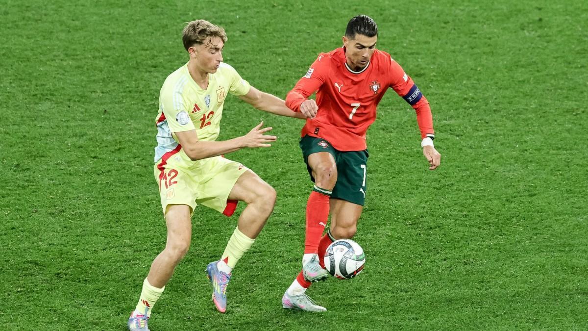 Huijsen contra Cristiano Ronaldo en la final de la Nations League