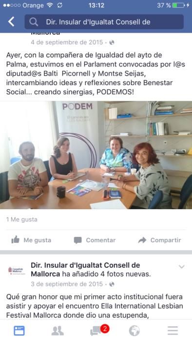 El Pi denuncia que Podemos utiliza el Facebook del Consell para fines partidistas