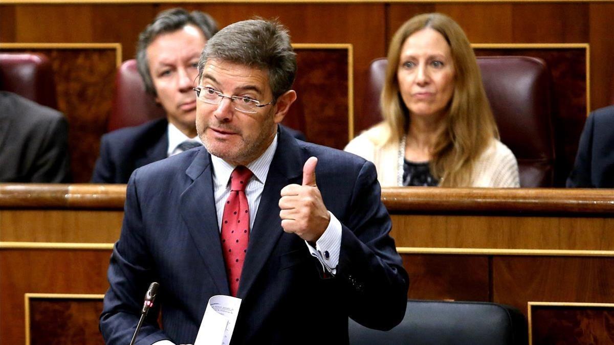 El ministro de Justicia, Rafael Catalá, este miércoles en el pleno del Congreso.